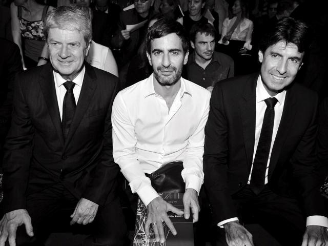 Yves Carcelle, Mark Jacobs i Jordy Costans na Louis Vuitton reviji muške kolekcije za proleće 2013. u Parizu